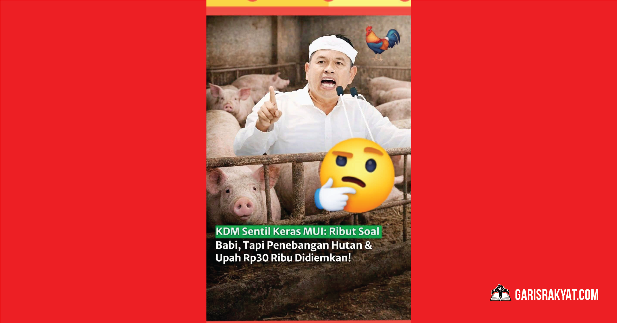 Ilustrasi KDM menyampaikan kritik keras terhadap MUI terkait isu babi, sementara isu penebangan hutan dan upah rendah Rp30 ribu diabaikan